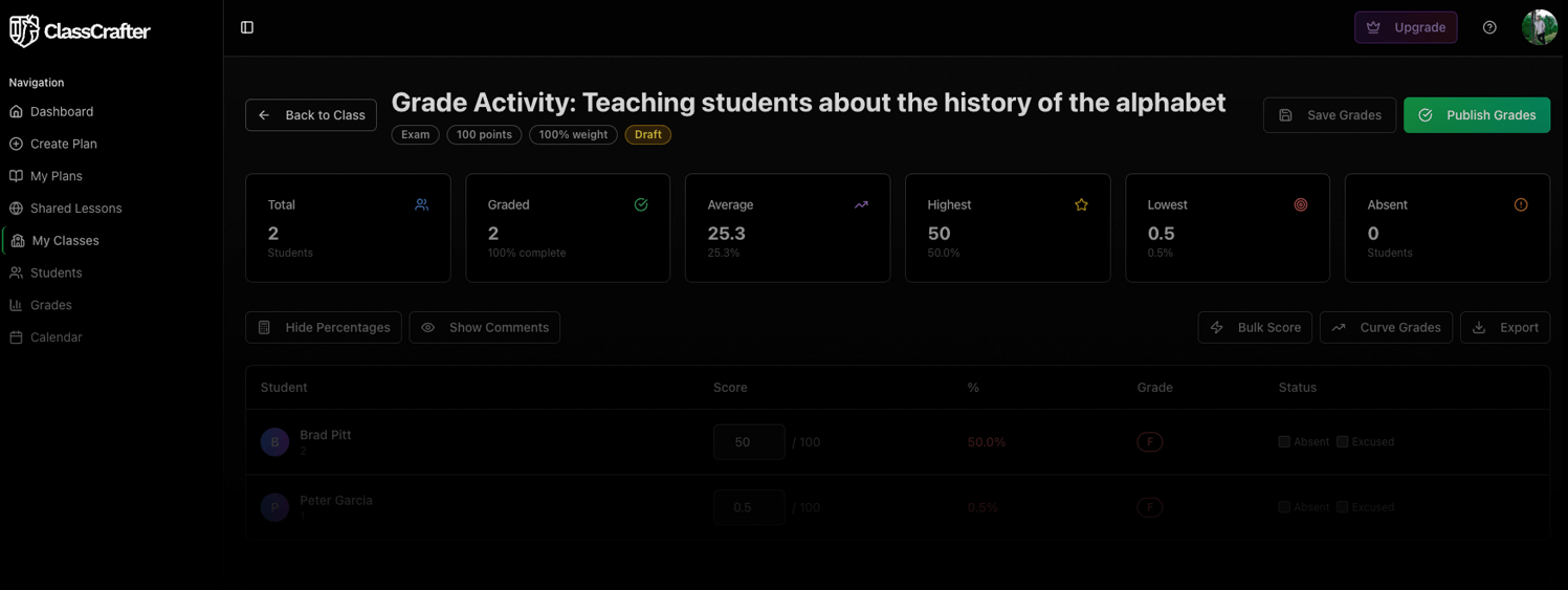 Integrated Gradebook